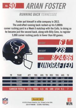 2014 Score - Gold Zone #90 Arian Foster Back