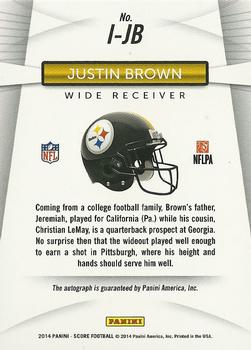 2014 Score - Inscriptions #I-JB Justin Brown Back