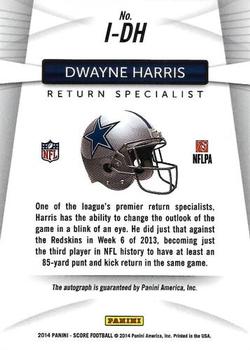2014 Score - Inscriptions #I-DH Dwayne Harris Back