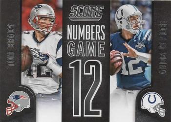 2014 Score - Numbers Game #NG12 Tom Brady / Andrew Luck Front