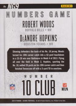 2014 Score - Numbers Game #NG9 Robert Woods / DeAndre Hopkins Back