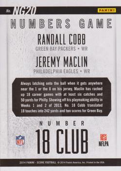 2014 Score - Numbers Game #NG20 Randall Cobb / Jeremy Maclin Back