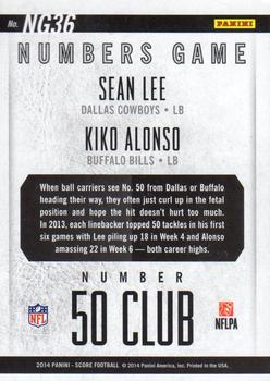 2014 Score - Numbers Game #NG36 Sean Lee / Kiko Alonso Back
