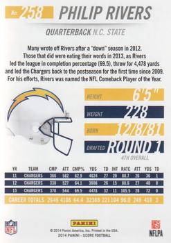 2014 Score - Red Zone #258 Philip Rivers Back
