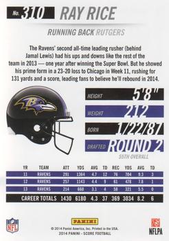2014 Score - Red Zone #310 Ray Rice Back