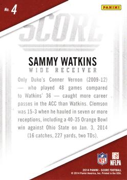 2014 Score - Rookie Team Helmets #4 Sammy Watkins Back
