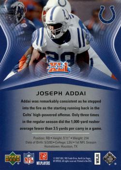 2007 Upper Deck Super Bowl XLI Box Set #1 Joseph Addai Back