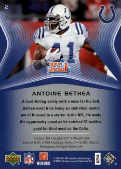 2007 Upper Deck Super Bowl XLI Box Set #2 Antoine Bethea Back