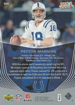 2007 Upper Deck Super Bowl XLI Box Set #SH1 Peyton Manning Back