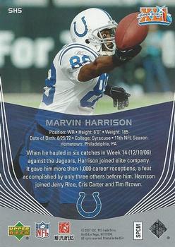2007 Upper Deck Super Bowl XLI Box Set #SH5 Marvin Harrison Back