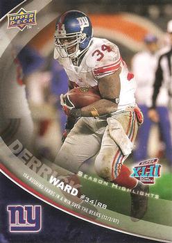 2008 Upper Deck Super Bowl XLII Box Set - Regular Season Highlights #SH3 Derrick Ward Front