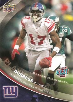 2008 Upper Deck Super Bowl XLII Box Set - Regular Season Highlights #SH4 Plaxico Burress Front