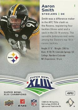 2009 Upper Deck Super Bowl XLIII Box Set #1 Aaron Smith Back