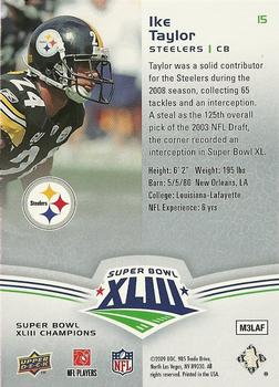2009 Upper Deck Super Bowl XLIII Box Set #15 Ike Taylor Back