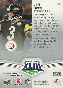 2009 Upper Deck Super Bowl XLIII Box Set #18 Jeff Reed Back