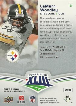 2009 Upper Deck Super Bowl XLIII Box Set #21 LaMarr Woodley Back