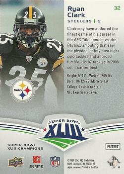 2009 Upper Deck Super Bowl XLIII Box Set #32 Ryan Clark Back