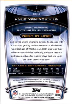2014 Bowman - Rookies #2 Kyle Van Noy Back