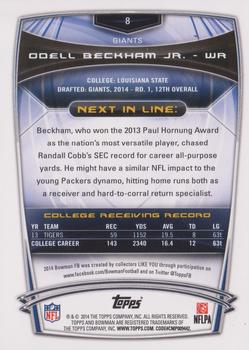 2014 Bowman - Rookies #8 Odell Beckham Jr. Back