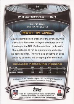 2014 Bowman - Rookies #19 Mike Davis Back