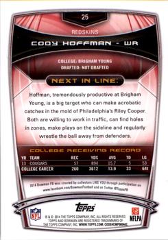2014 Bowman - Rookies #25 Cody Hoffman Back