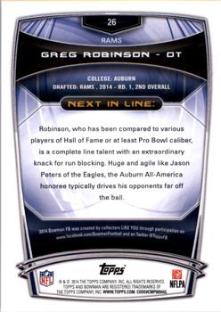 2014 Bowman - Rookies #26 Greg Robinson Back
