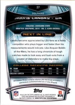 2014 Bowman - Rookies #27 Jarvis Landry Back