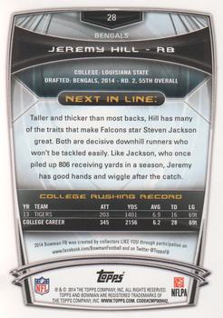 2014 Bowman - Rookies #28 Jeremy Hill Back