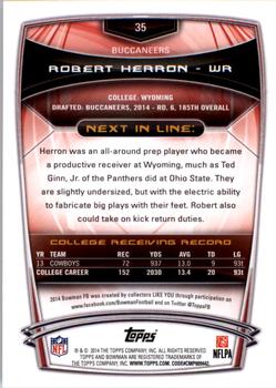 2014 Bowman - Rookies #35 Robert Herron Back