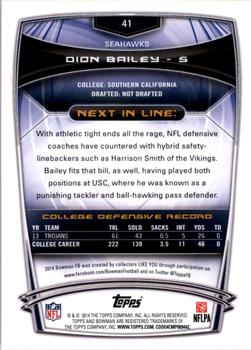 2014 Bowman - Rookies #41 Dion Bailey Back