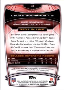 2014 Bowman - Rookies #43 Deone Bucannon Back