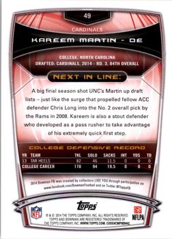 2014 Bowman - Rookies #49 Kareem Martin Back