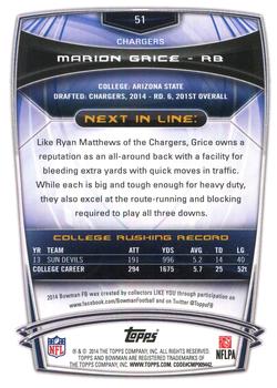 2014 Bowman - Rookies #51 Marion Grice Back