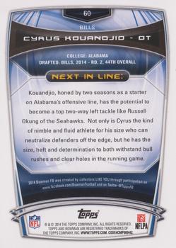 2014 Bowman - Rookies #60 Cyrus Kouandjio Back