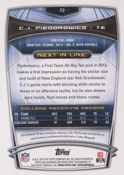 2014 Bowman - Rookies #72 C.J. Fiedorowicz Back
