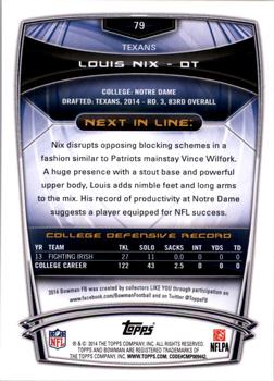 2014 Bowman - Rookies #79 Louis Nix Back