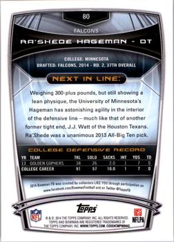 2014 Bowman - Rookies #80 Ra'Shede Hageman Back