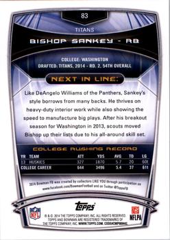 2014 Bowman - Rookies #83 Bishop Sankey Back