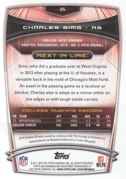 2014 Bowman - Rookies #85 Charles Sims Back
