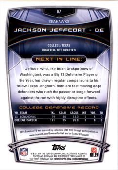 2014 Bowman - Rookies #87 Jackson Jeffcoat Back