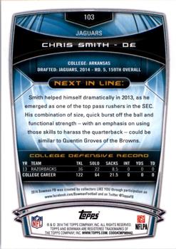2014 Bowman - Rookies #103 Chris Smith Back