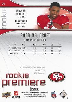 2009 Rookie Premiere Box Set #20 Michael Crabtree Back