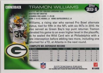 2011 Topps Green Bay Packers Super Bowl XLV #SBXLV-16 Tramon Williams Back