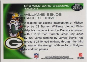 2011 Topps Green Bay Packers Super Bowl XLV #SBXLV-21 Wild Card Weekend Williams Back