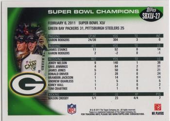 2011 Topps Green Bay Packers Super Bowl XLV #SBXLV-27 Super Bowl XLV Highlights - Champions Back