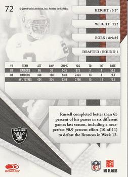 2009 Playoff Absolute Memorabilia #72 JaMarcus Russell Back