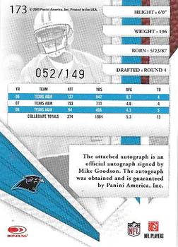 2009 Playoff Absolute Memorabilia #173 Mike Goodson Back