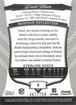 2009 Bowman Sterling #9 David Veikune Back