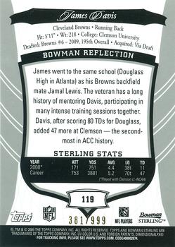 2009 Bowman Sterling #119 James Davis Back