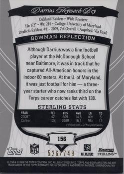 2009 Bowman Sterling #156 Darrius Heyward-Bey Back